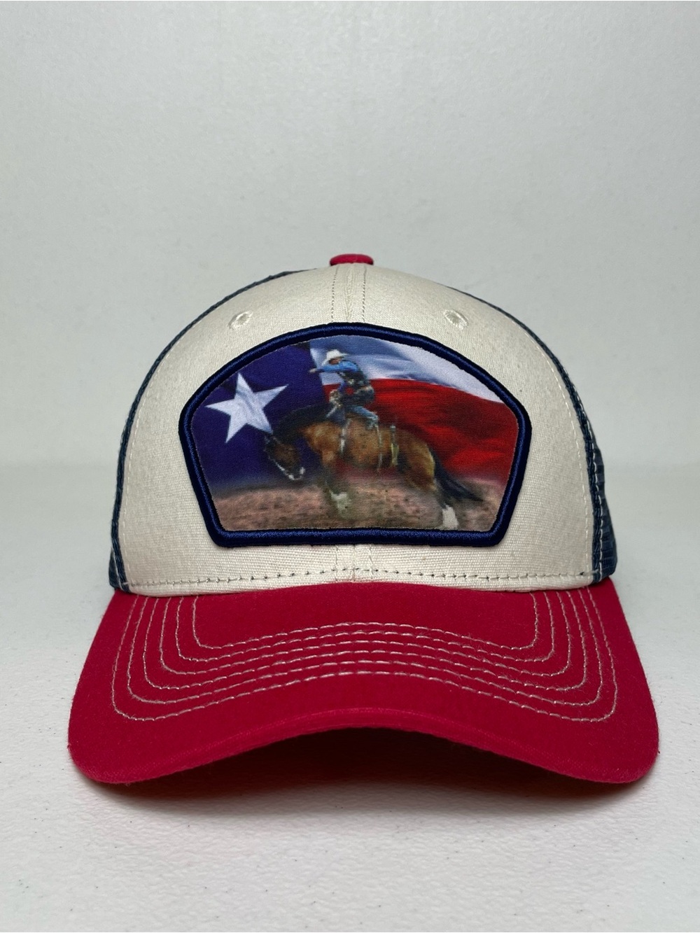 Texas Flag Cowboy Bucking Bronco Horse Snapback Cap, Rodeo Style